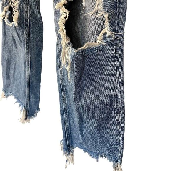 We The Free People Womens Maggie Mid Rise Straight Leg Button Fly Jeans sz 26 - Picture 8 of 16